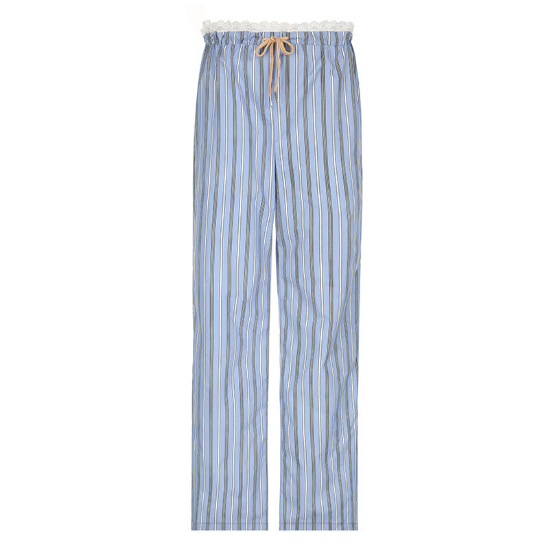 Damen lässige und bequeme Schlafhose mit hohe Taille und Kordelzug Echo Archiv
