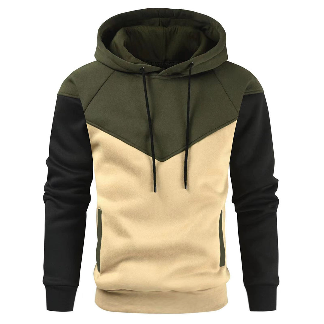 Herren sportlicher Kapuzenpullover mit modischem Farbblockdesign und praktischen Taschen Echoarchiv