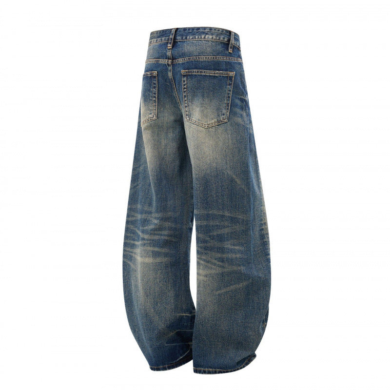 Damen High-Waist Ballon-Jeans mit Used-Waschung und weitem Statement-Bein Echo Archiv