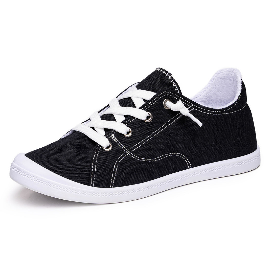 Damen nan klassische Canvas-Sneaker low-top mit verstärkter Gummisohle, Metallösen und gepolstertem Fersenkragen Echo Archiv