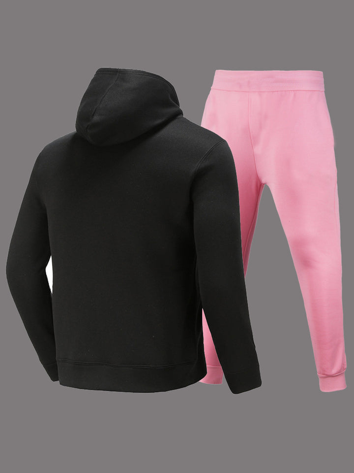 Herren Sportliches Hoodie und Jogginghose Set mit kreativem Engel-Motiv Echoarchiv