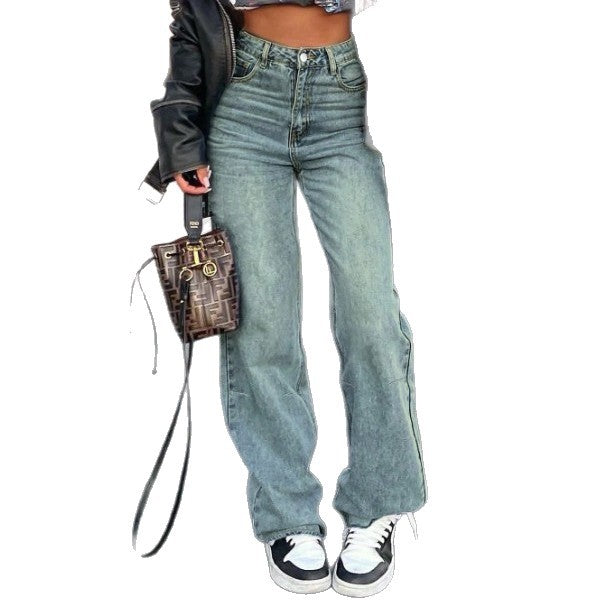 Damen High-Waist Weite Vintage-Denim Baggy-Jeans mit entspanntem Schlag Echo Archiv