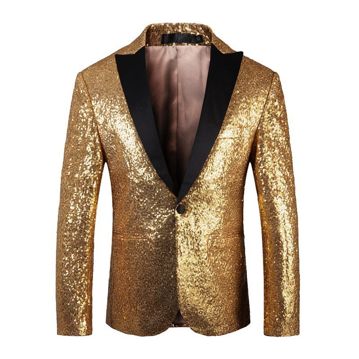 Herren Glänzender Pailletten Blazer Echoarchiv