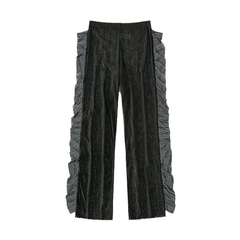 Damen Transparente Palazzo-Hosen mit Rüschen Echo Archiv