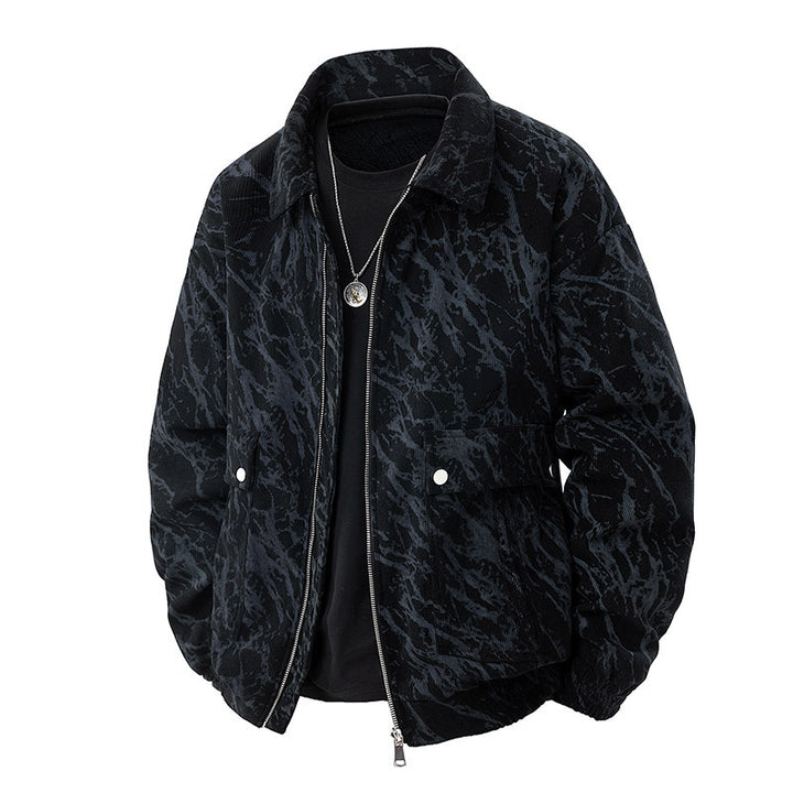 Herren Kunstvelours‑Bomberjacke im Oversize‑Boxy‑Cut mit Zwei‑Wege‑Reißverschluss & elastischem Saum Echoarchiv