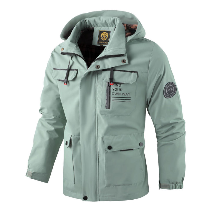 Herren nan wasserdichte Parka-Jacke mit Kapuze, mehrfachen Utility-Taschen, verstärkten Ärmelabschlüssen und winddichter Membran Echo Archiv