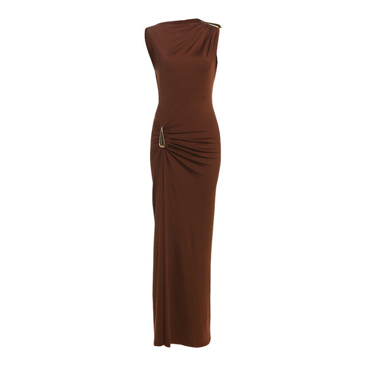 Damen Figurbetontes Maxikleid mit asymmetrischem Design und eleganten Raffungen Echo Archiv