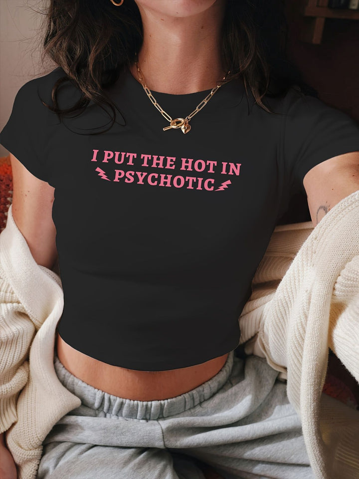 Damen Crop-T-Shirt mit fröhlichem Kirschmotiv Echo Archiv