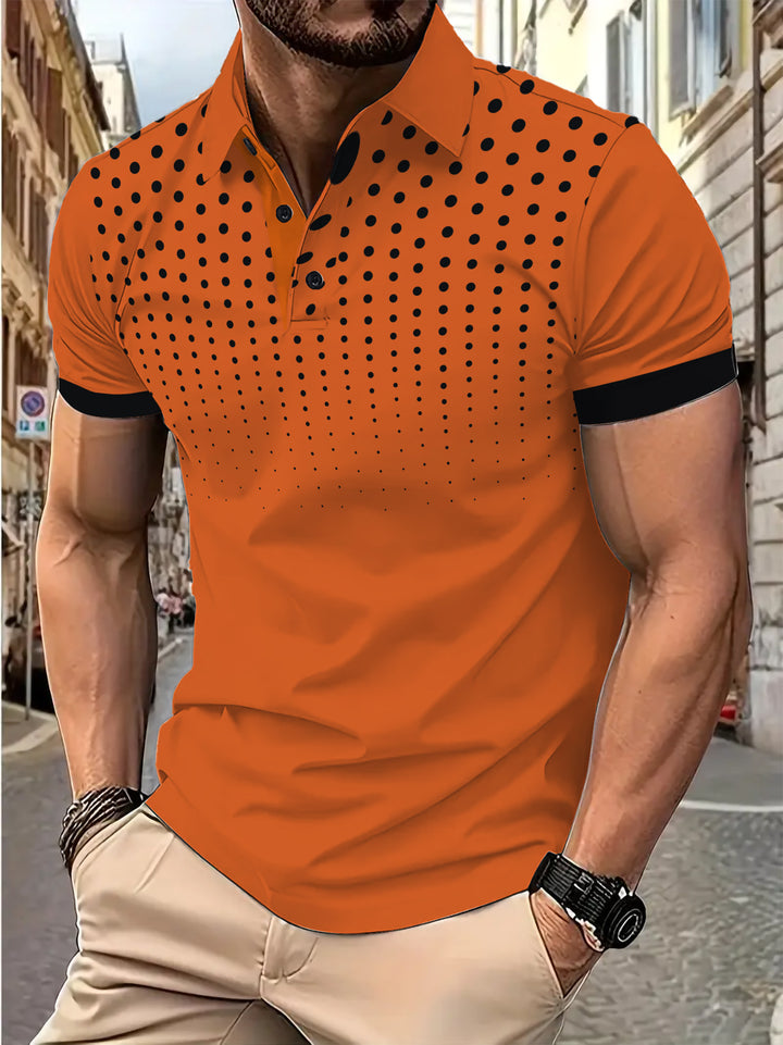 Herren Poloshirt mit dynamischem Punktmuster und modernem Schnitt Echoarchiv