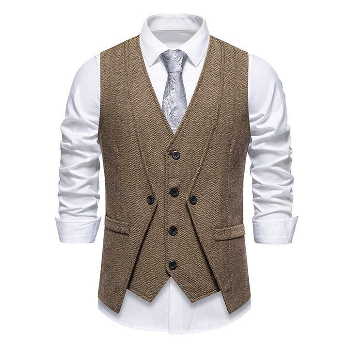 Herren elegante Weste mit feinem Strukturmuster Echoarchiv