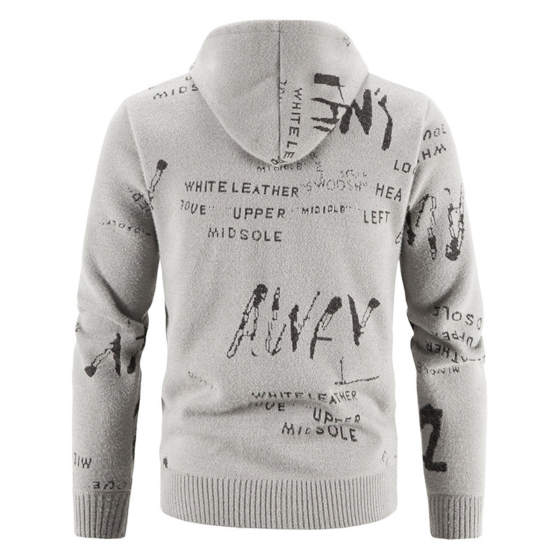 Herren Kapuzenjacke mit grafischem Print und hochelastischen Eigenschaften Echoarchiv