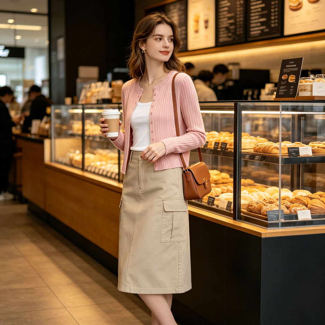 Damen Feinstrick‑Cardigan mit Rippstruktur und durchgehender Knopfleiste Echoarchiv