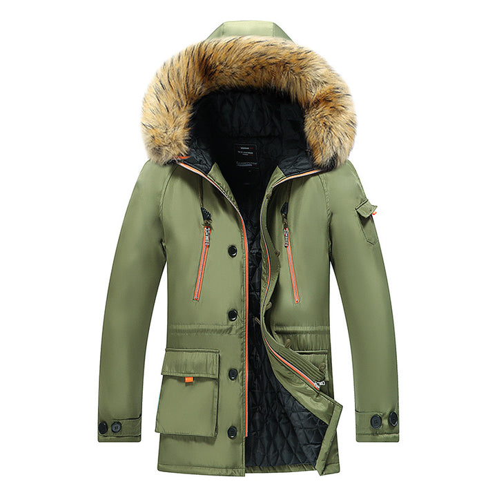 Herren  isolierter Parka mit Kapuze aus Kunstfell und wattierter Thermofütterung Echo Archiv