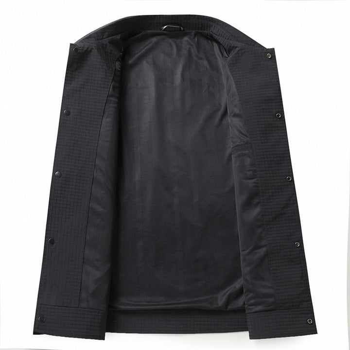 Herren Leichte Hemdjacke aus strukturierter Ripstop-Optik mit Druckknopfleiste Echo Archiv
