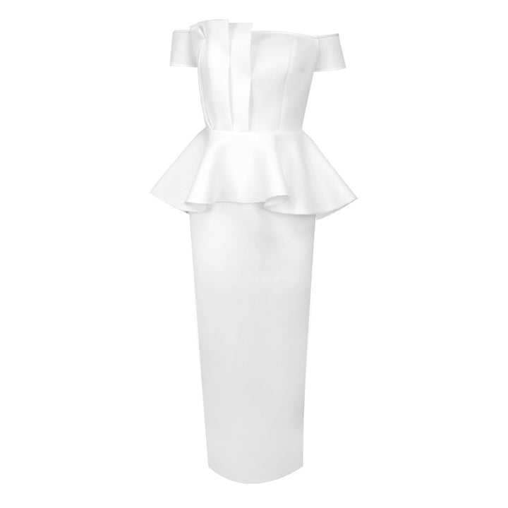Damen Elegantes Peplum Kleid mit schulterfreiem Oberteil Echo Archiv