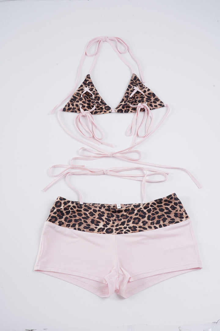 Damen modisches Dreieck-Bikini-Set mit verstellbaren Trägern und Tiermustern Echo Archiv