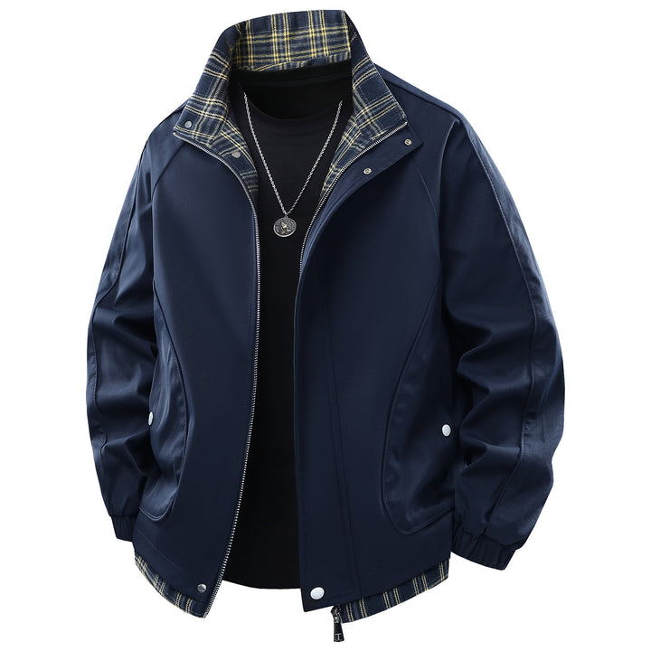 Herren Übergangsjacke mit robustem Außenmaterial und modischem Karomuster Echoarchiv