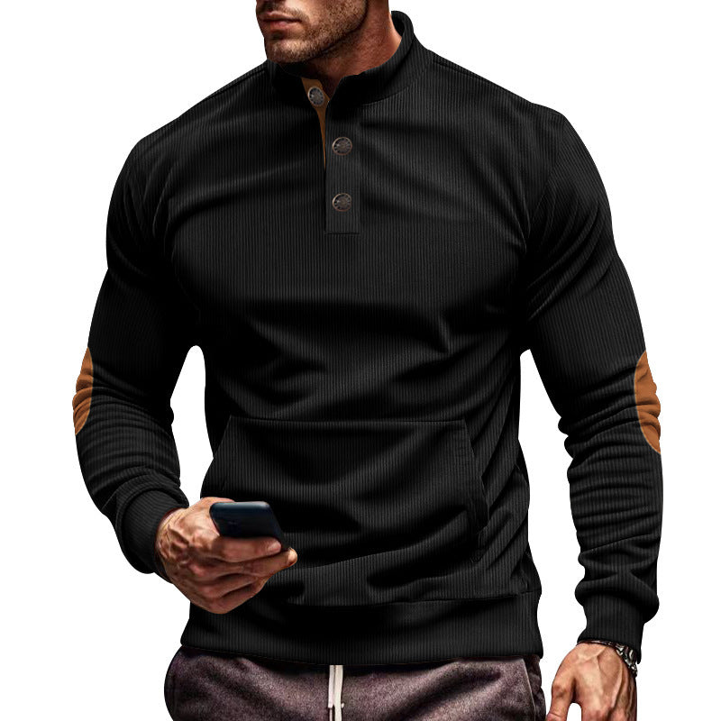 Herren Sportlicher Pullover mit praktischem Knopfverschluss und komfortablem Schnitt Echoarchiv