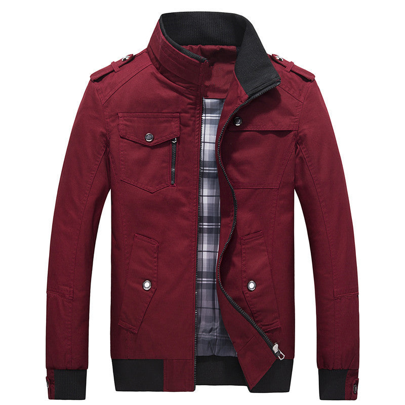 Herren nan leichte Canvas-Fieldjacke mit gesteppter Innenfütterung, Schulterklappen und kontrastierendem Rippbund Echo Archiv