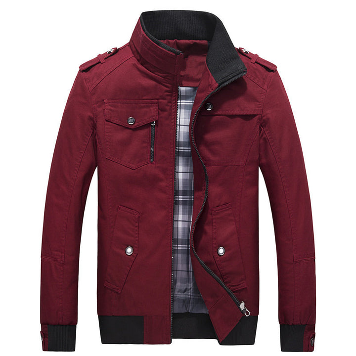 Herren nan leichte Canvas-Fieldjacke mit gesteppter Innenfütterung, Schulterklappen und kontrastierendem Rippbund Echo Archiv