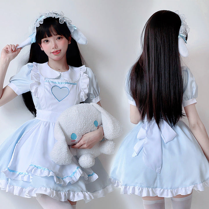 Damen verspieltes Kostümkleid im Lolita-Stil mit Rüschendetails und Kräuseln Echo Archiv