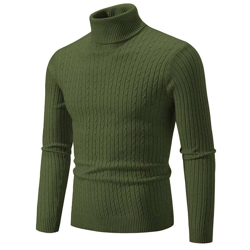 Herren Taillierter Thermo-Rollkragenpullover mit Zopf- und Rippstrickstruktur Echo Archiv