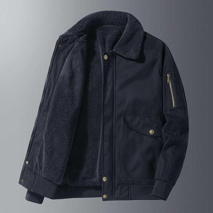 Herren Thermo-Pilotenblouson mit durchgehendem Teddyfleece, Pattentaschen und Ärmel-Organizer Echo Archiv