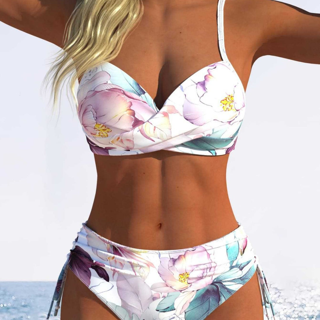 Damen Bikini-Set mit gepolstertem Oberteil und hohem Bund – Maréssa