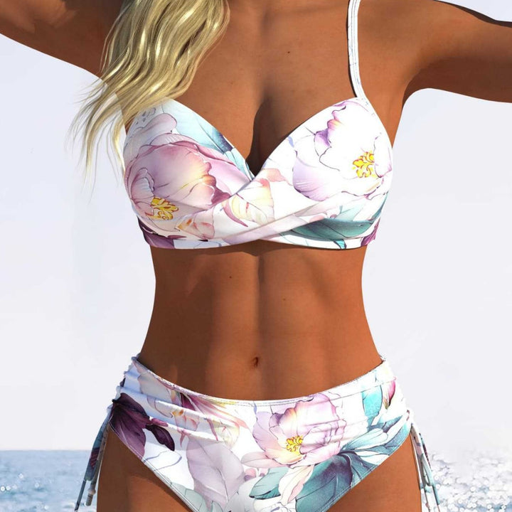Damen Bikini-Set mit gepolstertem Oberteil und hohem Bund Echo Archiv