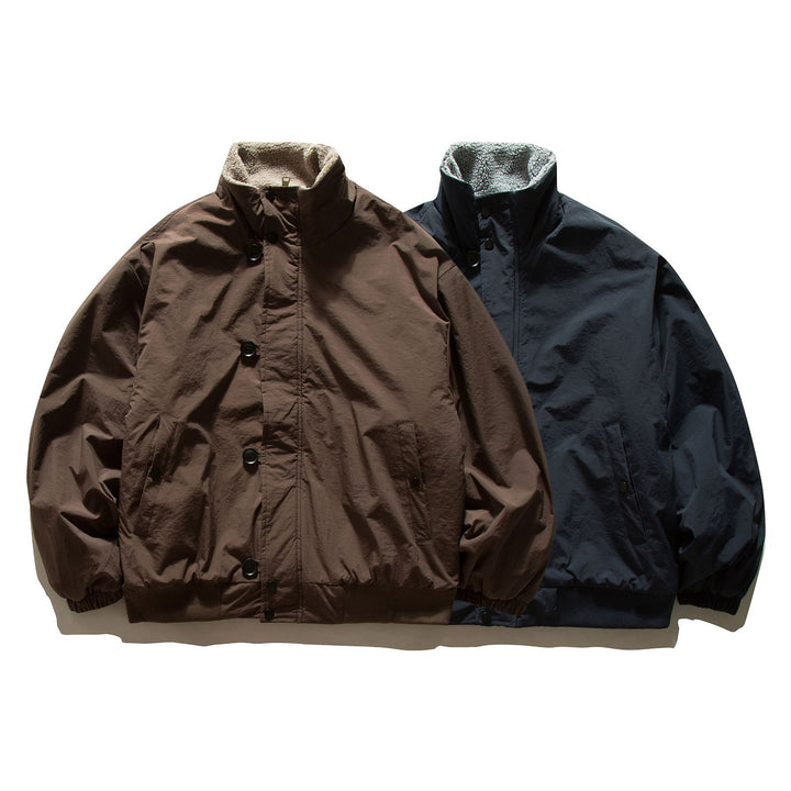 Herren Kurz geschnittene Thermo‑Blousonjacke mit hochgeschlossenem Sherpa‑Kragen Echoarchiv