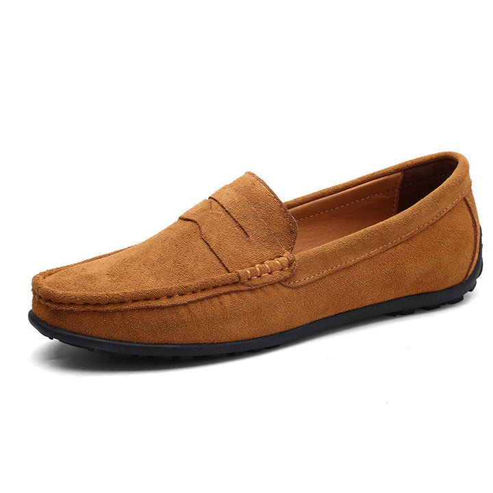 Herren nan eleganter Wildleder-Loafer mit handgenähter Moccasinnaht und rutschfester Gummiprofilsohle Echo Archiv