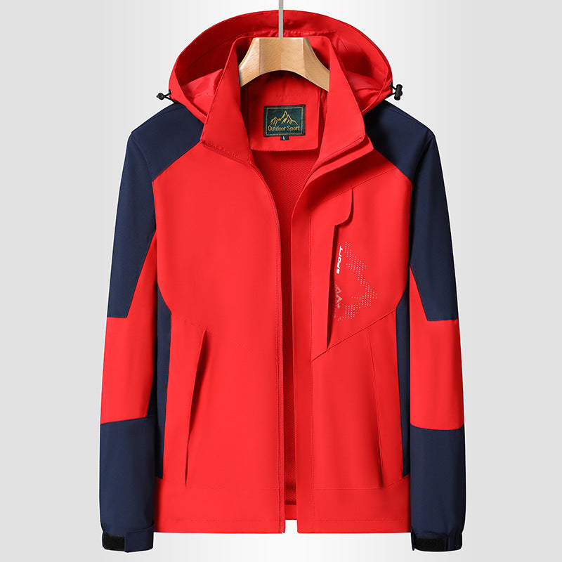 Damen Softshell‑Trekkingjacke mit atmungsaktiver Membran, verstellbarer Kapuze und Colorblock-Design Echoarchiv