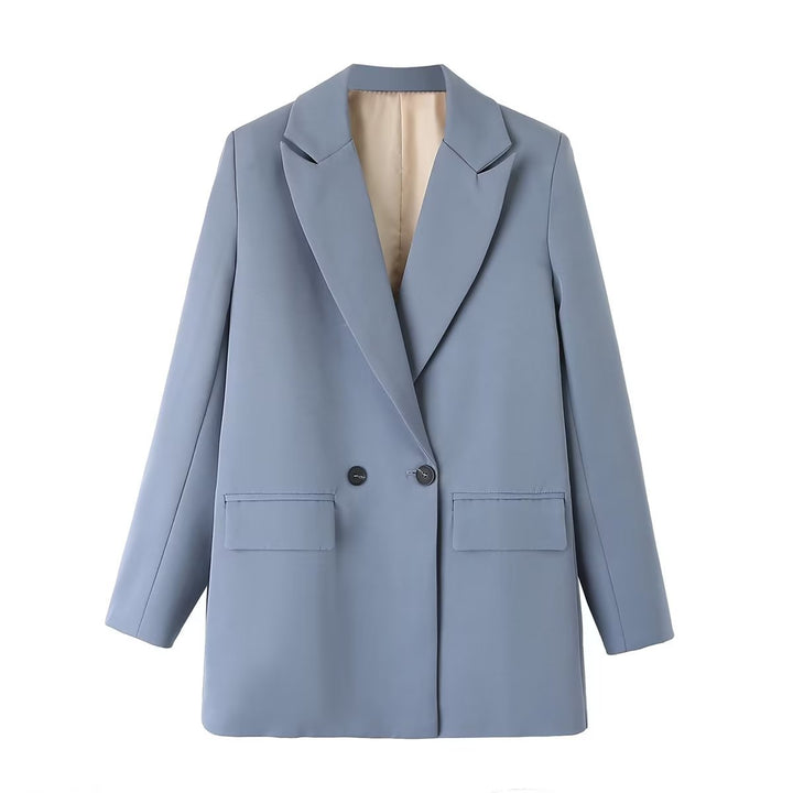 Damen Langer Oversize-Blazer mit markantem Revers, Pattentaschen und leichter Schulterpolsterung Echo Archiv