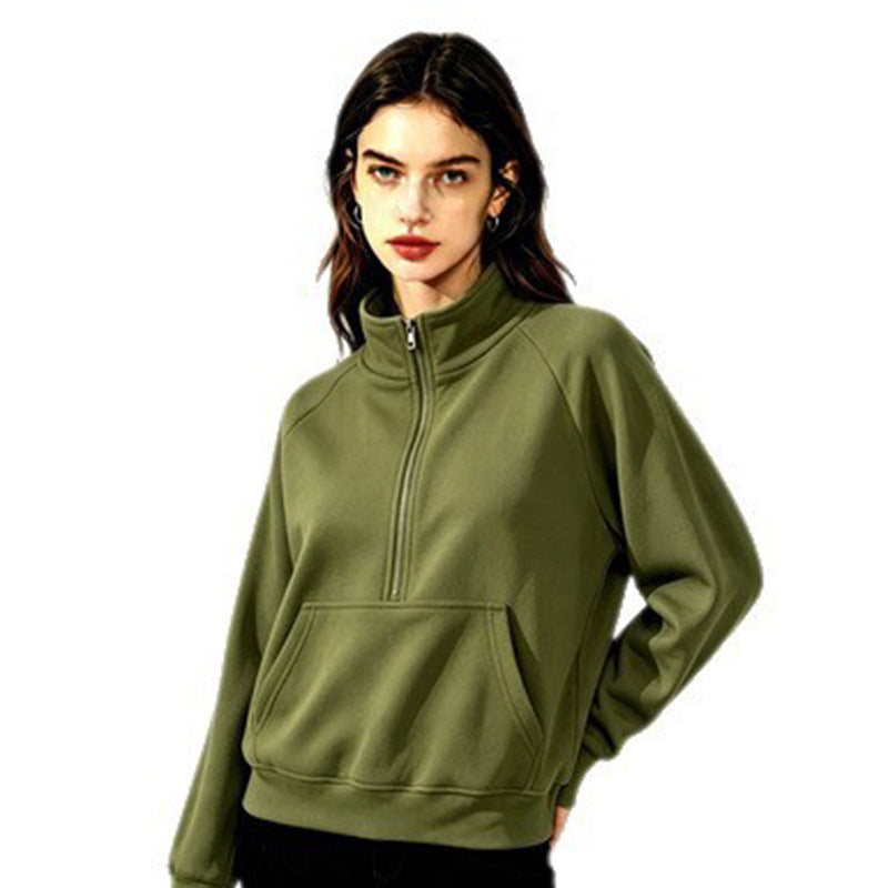 Damen Sportlicher Kapuzenpullover mit Stehkragen Echoarchiv