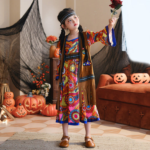 Mädchen Boho Kleid mit langen Ärmeln Echo Archiv