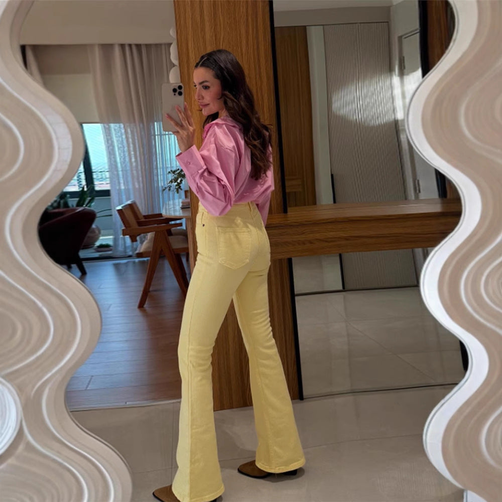 Damen Bluse mit übergroßem besticktem Spitzenkragen, Ballonärmeln & kastiger Silhouette Echoarchiv