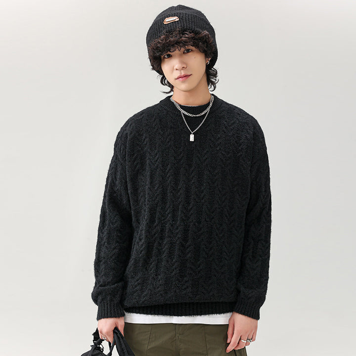 Herren Grobstrickpullover mit klassischem Muster Echoarchiv