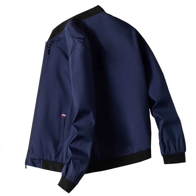 Herren modische Freizeitjacke mit hohem Kragen und seitlichem Reißverschluss Echoarchiv