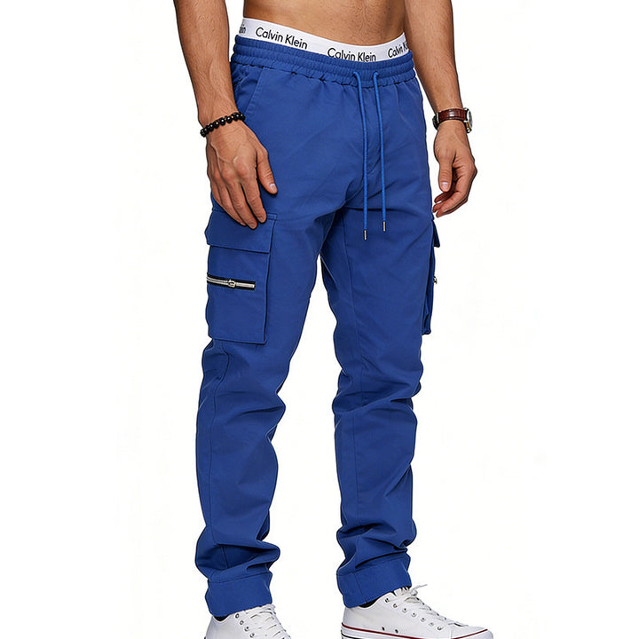 Herren Cargojogginghose mit elastischem Bund, Kordelzug und Reißverschlusstaschen – Bravaro