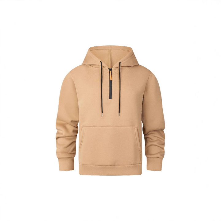 Herren moderner Kapuzenpullover mit halbem Reißverschluss und Kängurutasche Echoarchiv