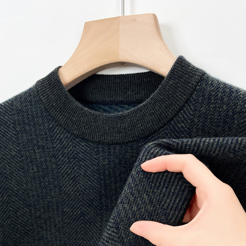 Herren eleganter Strickpullover mit strukturiertem Rautenmuster Echoarchiv