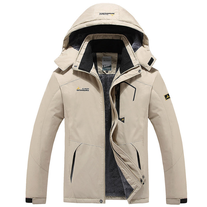 Herren Wasserdichte gefütterte Outdoor-Skijacke mit abnehmbarer Kapuze und Thermofutter Echoarchiv