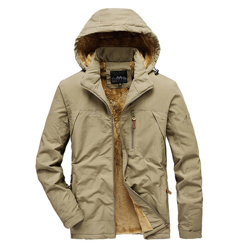 Herren Winddichte Kapuzenjacke mit vollem Sherpa-Innenfutter und Reißverschluss‑Taschen Echo Archiv