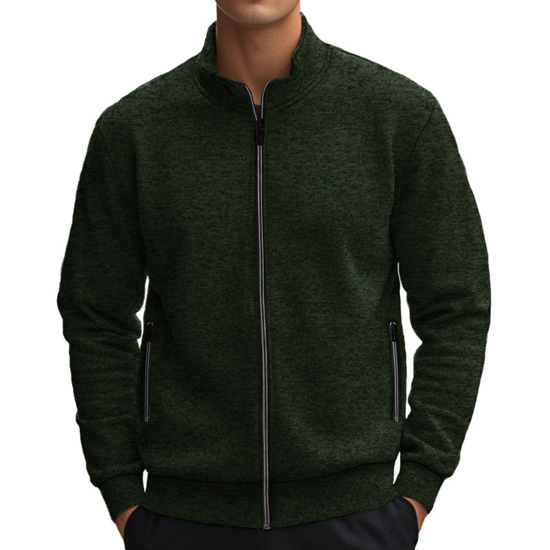 Herren sportliche Zip-Jacke mit hohem Kragen und reflektierenden Akzenten Echoarchiv