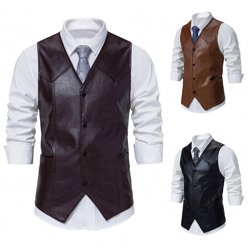 Herren elegante Kunstlederweste Echoarchiv