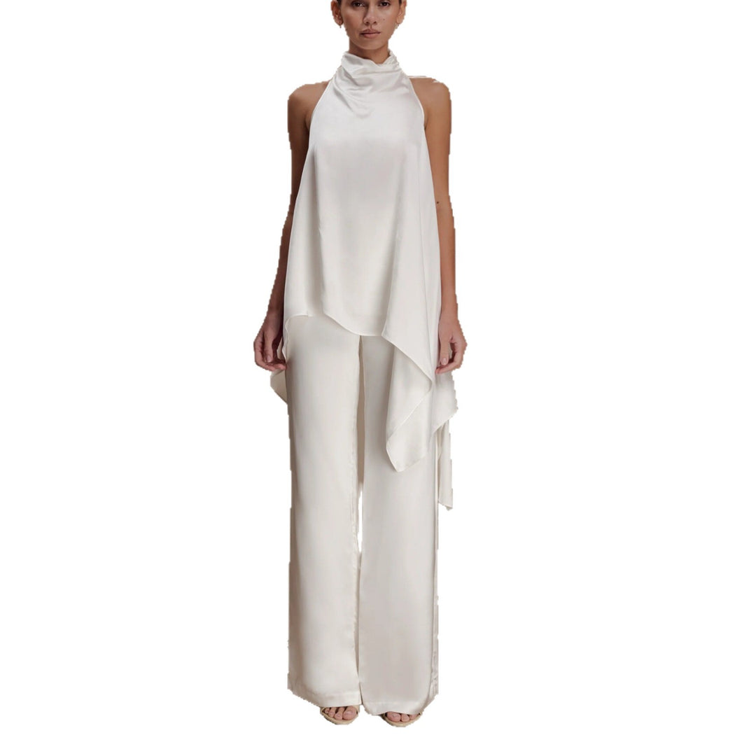 Damen elegantes satinierter Einteiler mit asymmetrischem Schnitt Echo Archiv