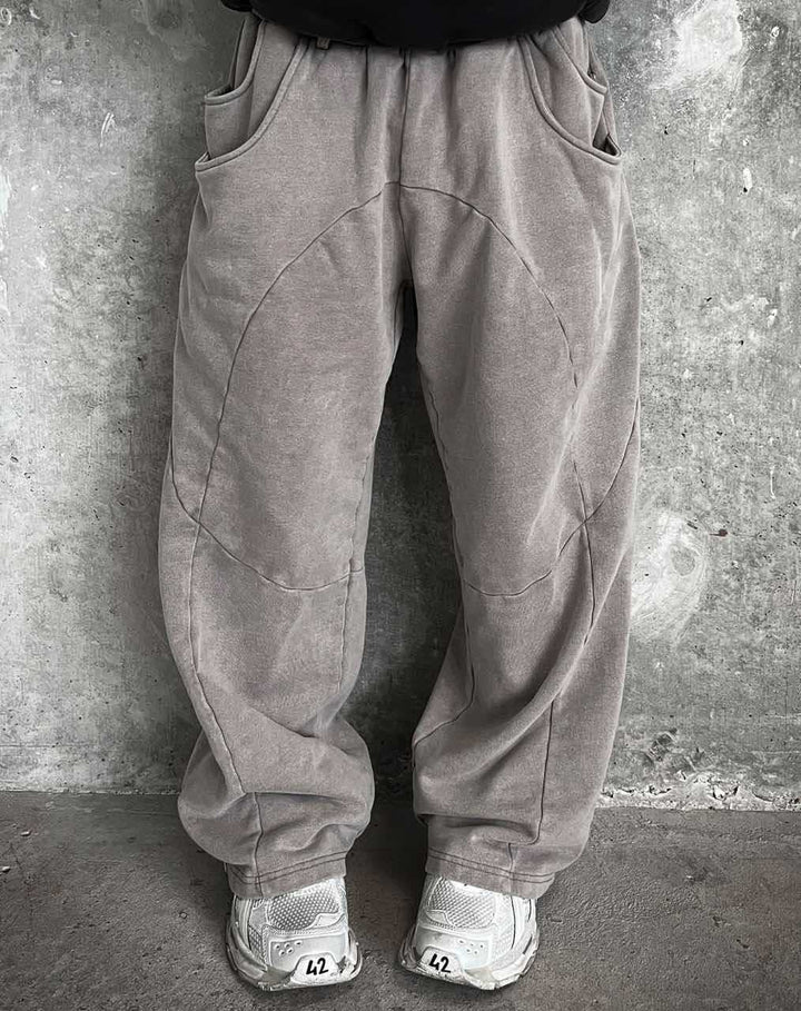Herren nan Oversize-Freizeitjogger mit geschwungenen Nahtdetails, Kordelzugbund und elastischen Beinabschlüssen Echo Archiv