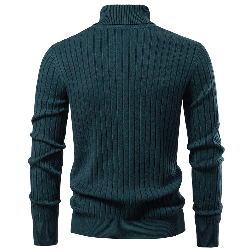 Herren Rollkragenpullover mit feinem Rippstrukturdesign Echoarchiv