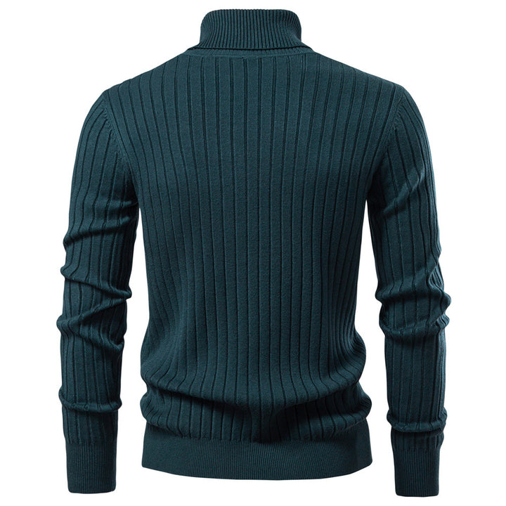 Herren Rollkragenpullover mit feinem Rippstrukturdesign Echoarchiv