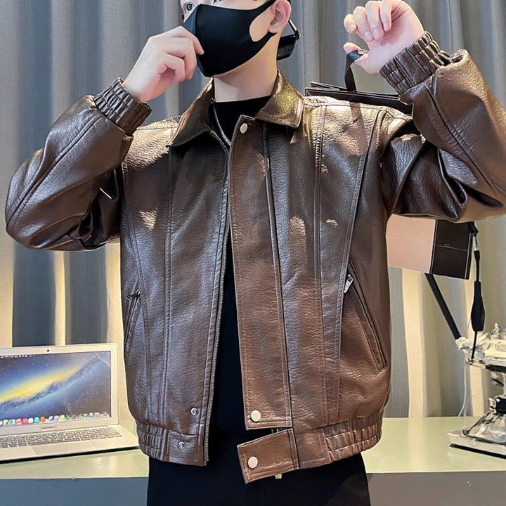 Herren Modische Kunstlederjacke Echoarchiv 1788342540